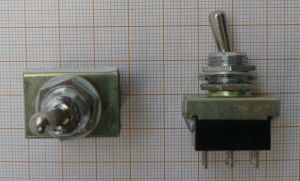 Intrerupator cu tija ON-OFF, 3A/250V, 2x2circ/6pol, 18x25x22mm, cu retinere