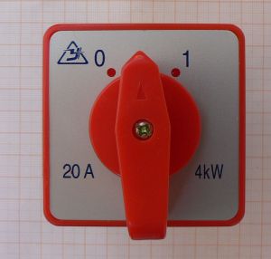 Intrerup rotativ Rosu/Negru On-Off R 1cir/4po 20A/380V 120*60*60/mm