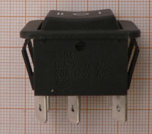 Intrerupator On-Off, negru, 2circ/4pol, 15A/250V, 21x32x32mm, fara retinere