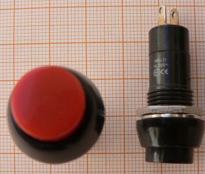 Push buton Off-On, negru, 3A/250V, fi12,7mm, cu retinere