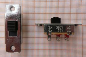 Comutator On-Off, nichelat, 2circ/6pol, 12,8x22,1x13mm