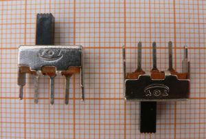 Comutator On-Off, nichelat, 2circ/3pol, pe placa, 12x6x1,8mm