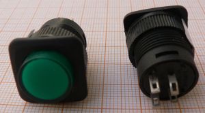 Push buton Off-On, rosu, 3A/250V, 16mm, cu retinere, iluminat