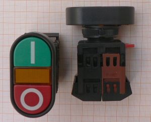 Intrerupator dublu, fara retinere, cu bec, pentru automatizari