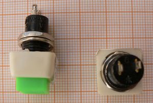 Push buton Off-On, rosu, 1circ/2pol, 2A/250V, 15x15x27mm, fi10mm, -, cu retinere