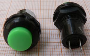 Push buton Off-(On), rosu, 1circ/2pol, A/V, 15x22mm, fi12mm, -, fara retinere