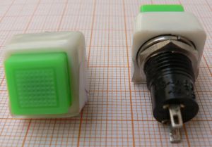 Push buton Off-(On), rosu, 1circ/2pol, 2A/250V, 15x15x27mm, fi10mm, -, fara retinere