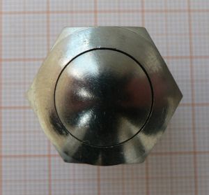 Push buton Off-(On), metalic, 1circ/2pol/2poz, 2A/250V CA, gaura fi19mm, pe panou (buton la nivel)