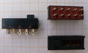 Comutator on-on-on-on, 2x4circ/10poli/4poz, pe panou/placa