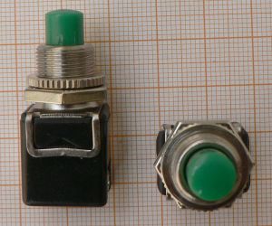 Push buton Off-(On), rosu, 1circ/2pol, 4A/220V, pe panou, fara retinere, 15x15mm