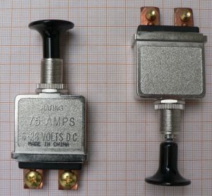 Intrerupator ON-OFF, max. 75A/6-28VDC, terminal SC, fixare panou fi12mm