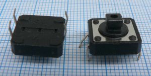 Push buton SMD, vertical, cu capac, 12x12x7mm