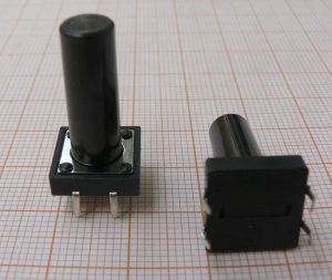 Push buton tip tast pocnitoare, Off-(On), 2x2circ/4pol, 12x12x22mm