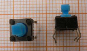 Push buton tip tast pocnitoare, Off-(On), 2x1circ/4pol, 6x6x7mm