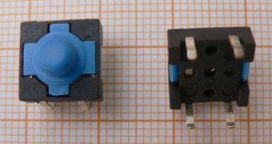 Push buton tip tast pocnitoare, Off-(On), 2x1circ/4poli, 10x10x6,2mm, cu retinere