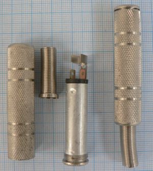 Mufa jack mama 6,3mm stereo, pe cablu 6,5mm (carcasa metalica)
