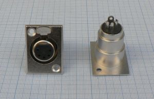Mufa XLR-5 pini mama, 3.9mm, pe panou