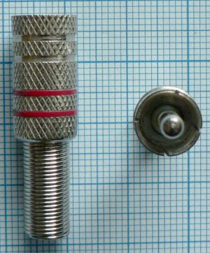 Mufa RCA tata, pe cablu 5mm (mufa comuna)