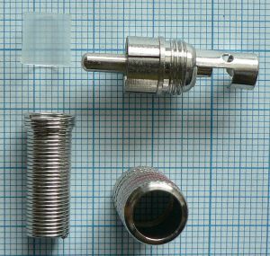 Mufa RCA tata, pe cablu 5mm (mufa comuna)