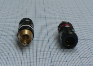 Mufa RCA tata, pe cablu 5mm (mufa profesionala)