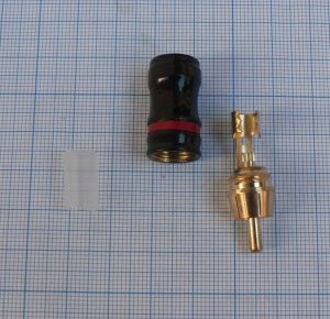 Mufa RCA tata, pe cablu 5mm (mufa profesionala)