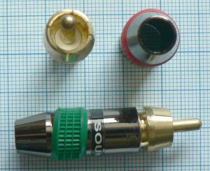 Mufa RCA tata, pe cablu 6mm