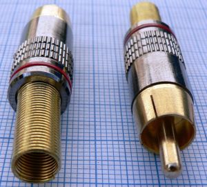 Mufa RCA tata, 6mm, pe cablu