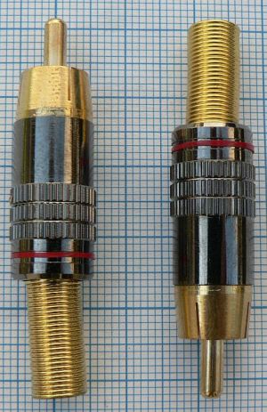 Mufa RCA tata, 6mm, pe cablu