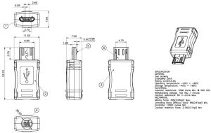 Mufa micro USB,tata, 5 pini pe cablu