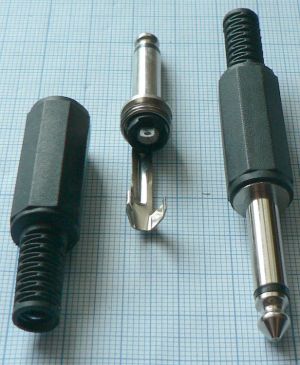 Mufa Jack tata 6.3 mono, pe cablu 6.5mm