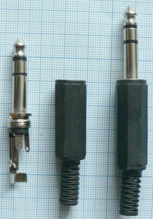 Mufa jack tata 6,3mm stereo, pe cablu 6mm
