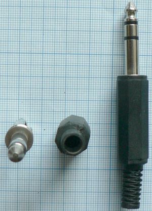 Mufa jack tata 6,3mm stereo, pe cablu 6mm