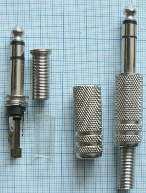 Mufa jack tata 6,3mm stereo, pe cablu 6,5mm (standard)