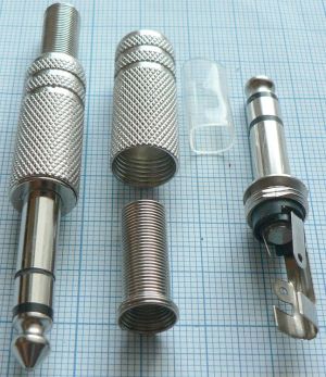 Mufa jack tata 6,3mm stereo, pe cablu 6,5mm (standard)