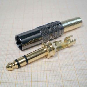 Mufa jack tata 6,3mm stereo, pe cablu 6,5mm (profesionala, aurita)