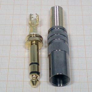 Mufa jack tata 6,3mm stereo, pe cablu 6,5mm (profesionala, aurita)