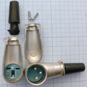 Mufa  XLR-3pini, tata,cablu 5.5mm, 90 grade