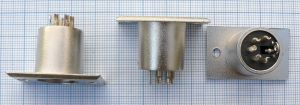 Mufa XLR-5 pini tata 3.9mm, pe panou