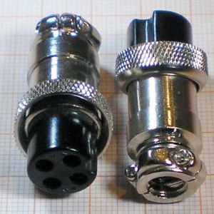 Mufa microfon MIC324, 4 pini, mama, cablu 6mm