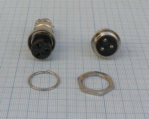 Set mufa 3 pini mama, MIC323, pe cablu+ MIC333, 3 pini tata, pe panou