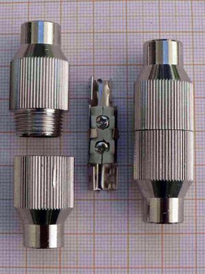 Prelungitor/adaptor/reductie cablu coaxial, metal, 7,4mm