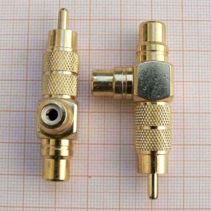 Adaptor/reductie RCA tata - 2x RCA mama (T, 2 RCA mama + 1 RCA tata)