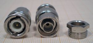 Mufa BNC tata, cablu RG58/RG59, cu filet