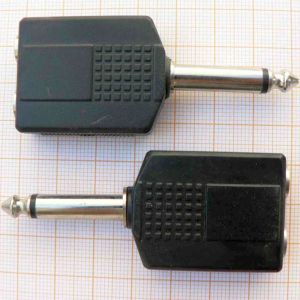 Adaptor/reductie jack tata 6,3mm mono - 2x jack mama 6,3mm mono