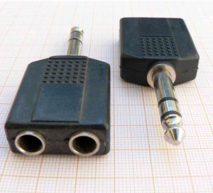Adaptor/reductie jack tata 6,3mm stereo - 2x jack mama 6,3mm stereo
