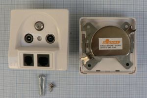 Priza ingropata TV/radio/SAT + UTP/telefon