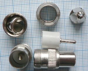 Mufa TV tata, pe cablu 6,5mm (carcasa metalica scurta)