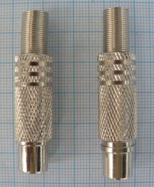 Mufa TV tata, pe cablu 6,5mm (carcasa metalica lunga, similara mufelor RCA)