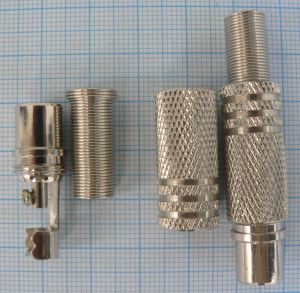 Mufa TV tata, pe cablu 6,5mm (carcasa metalica lunga, similara mufelor RCA)