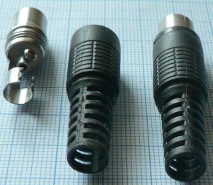 Mufa TV tata, pe cablu 7,5mm (carcasa plastic, similara mufelor DC)